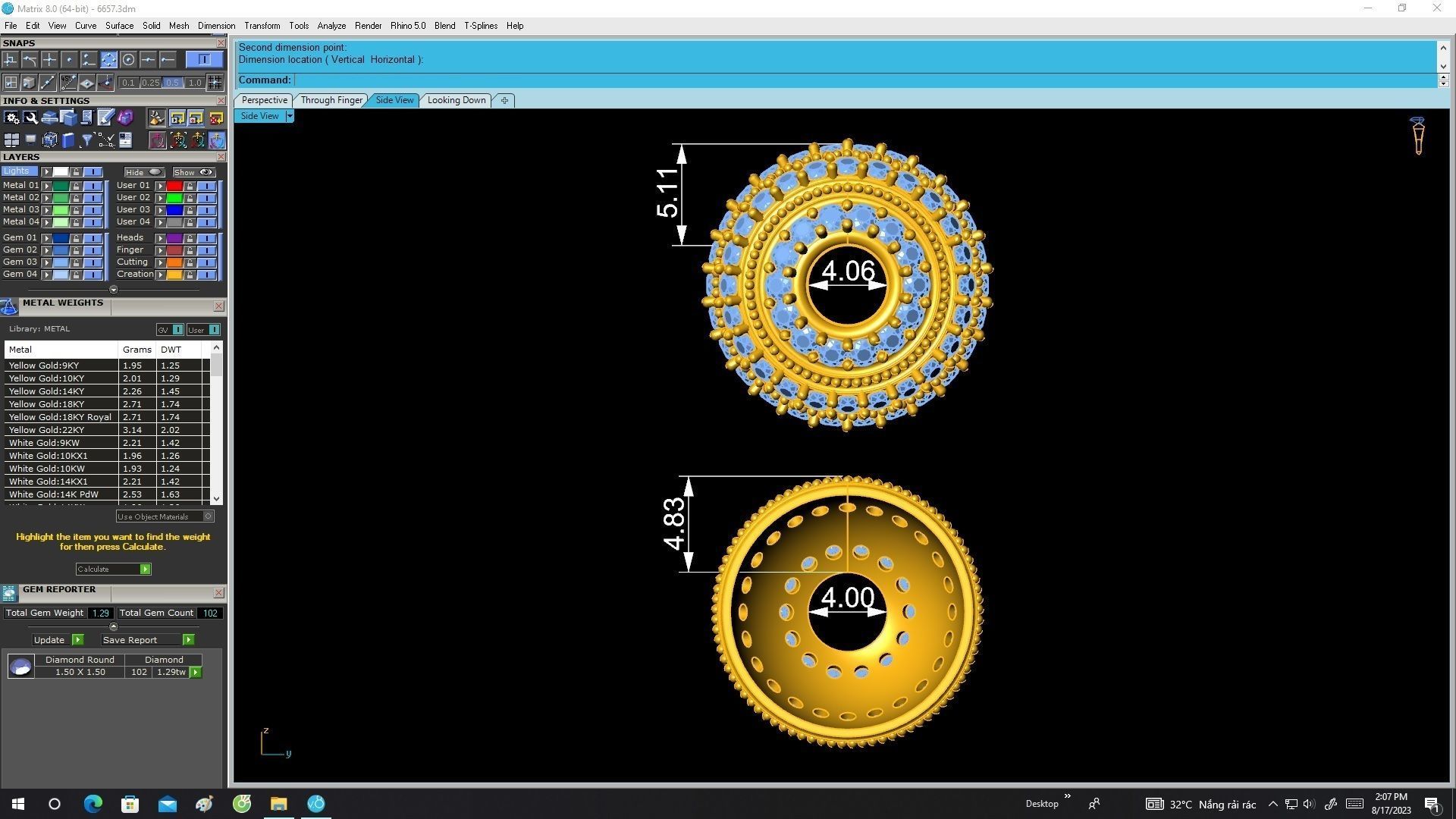 Luxury Diamond Ball Charm 3D Model for Jewelry 6657 3D print model_9