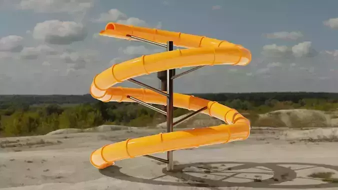 Water Slide Low-poly 3D model