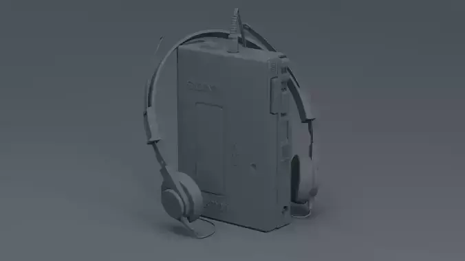 Walkman Sony TPS-12 with Headphone 3D model