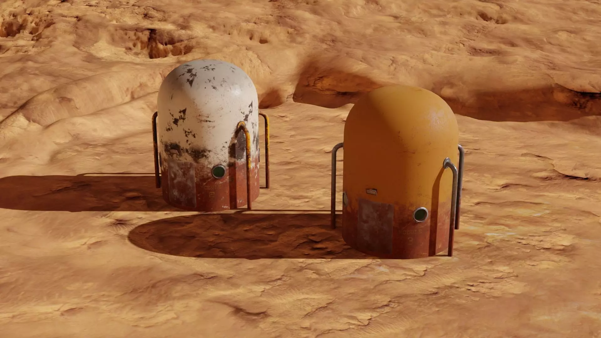 Mars module and landscape 3D models Low-poly 3D model