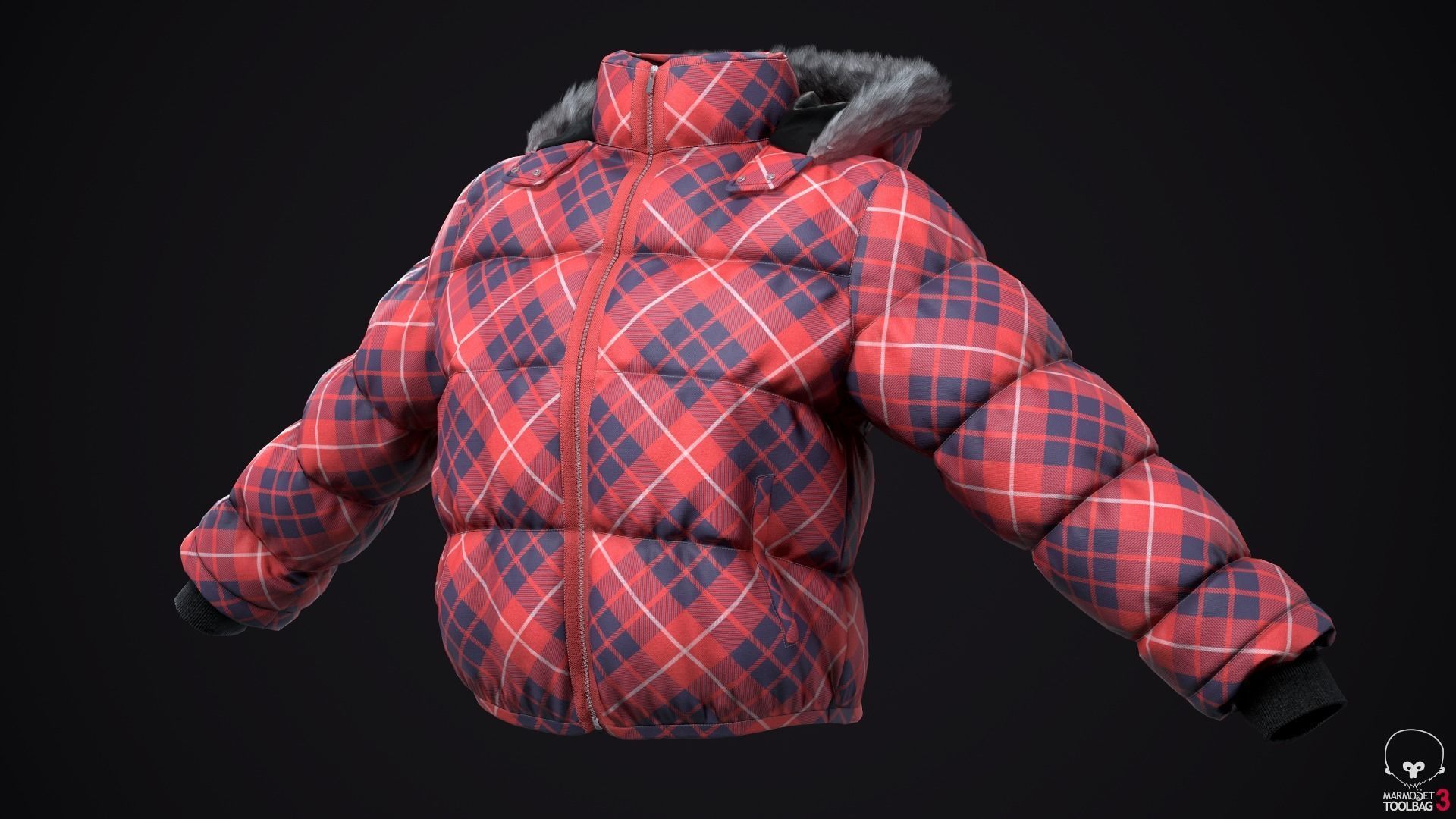 Winter jackets Low-poly 3D model_4