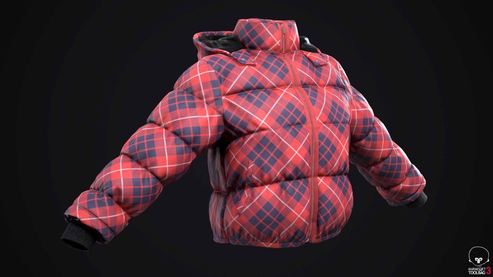 Winter jackets Low-poly 3D model_2