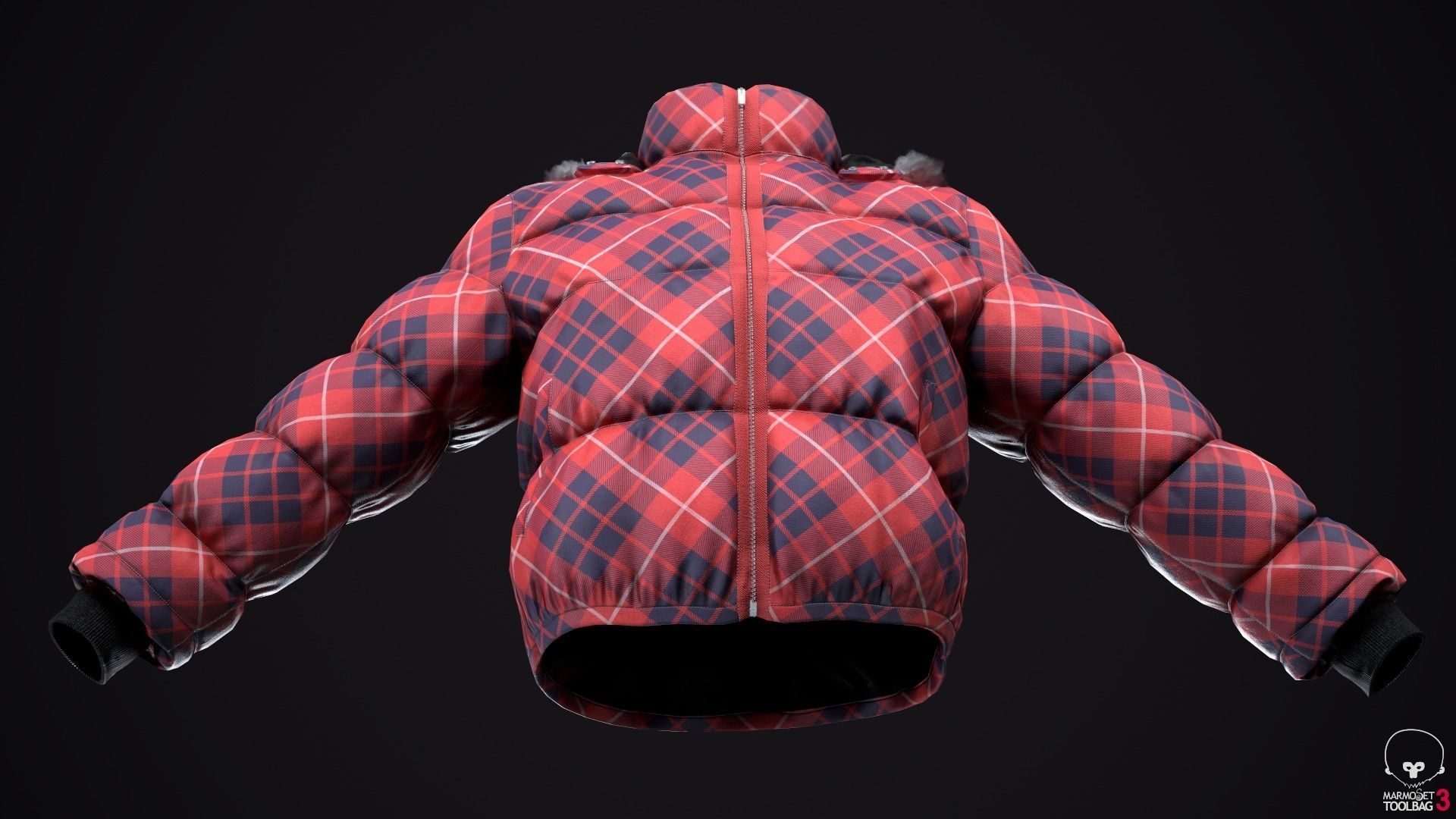 Winter jackets Low-poly 3D model_15