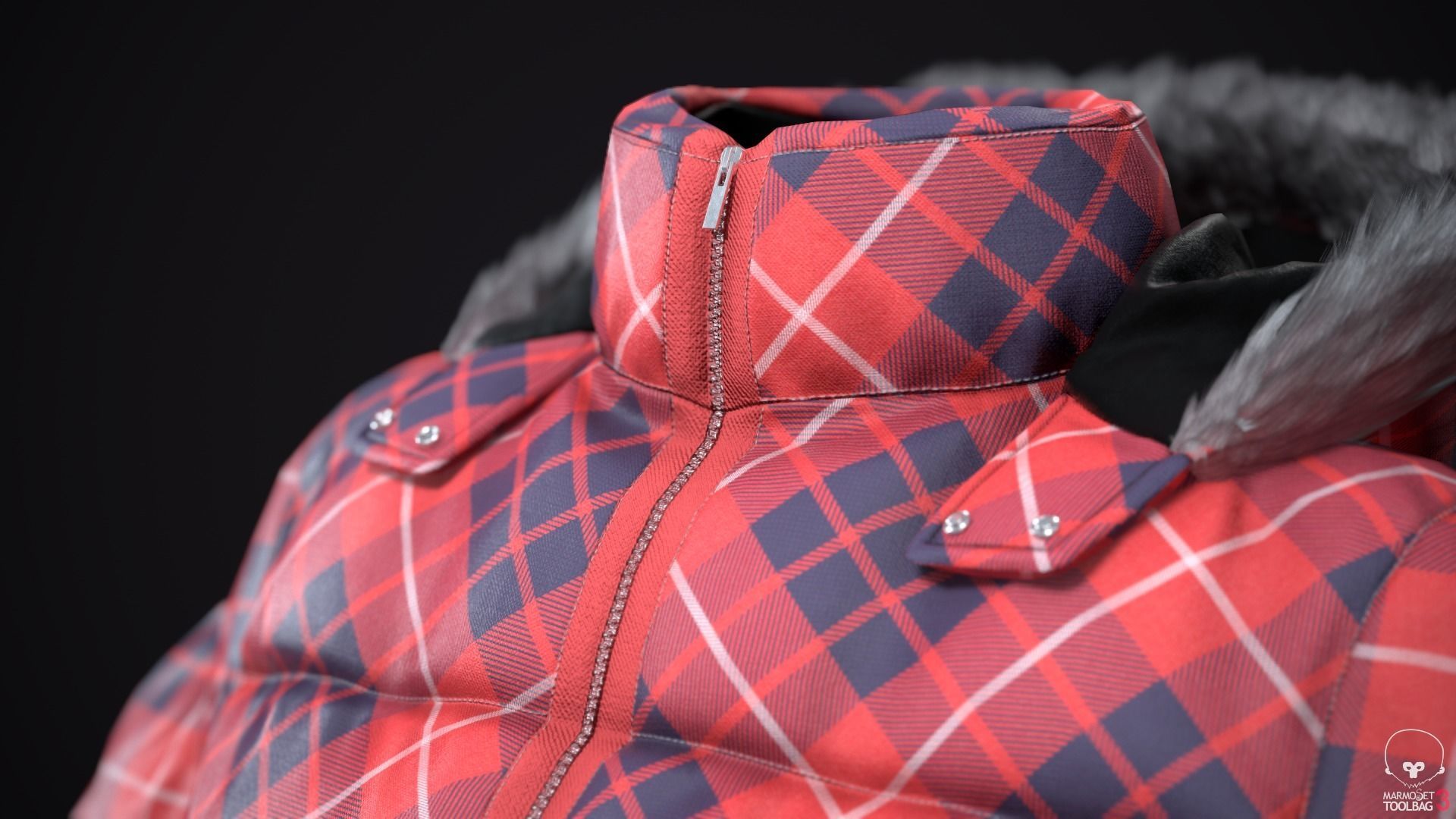 Winter jackets Low-poly 3D model_12