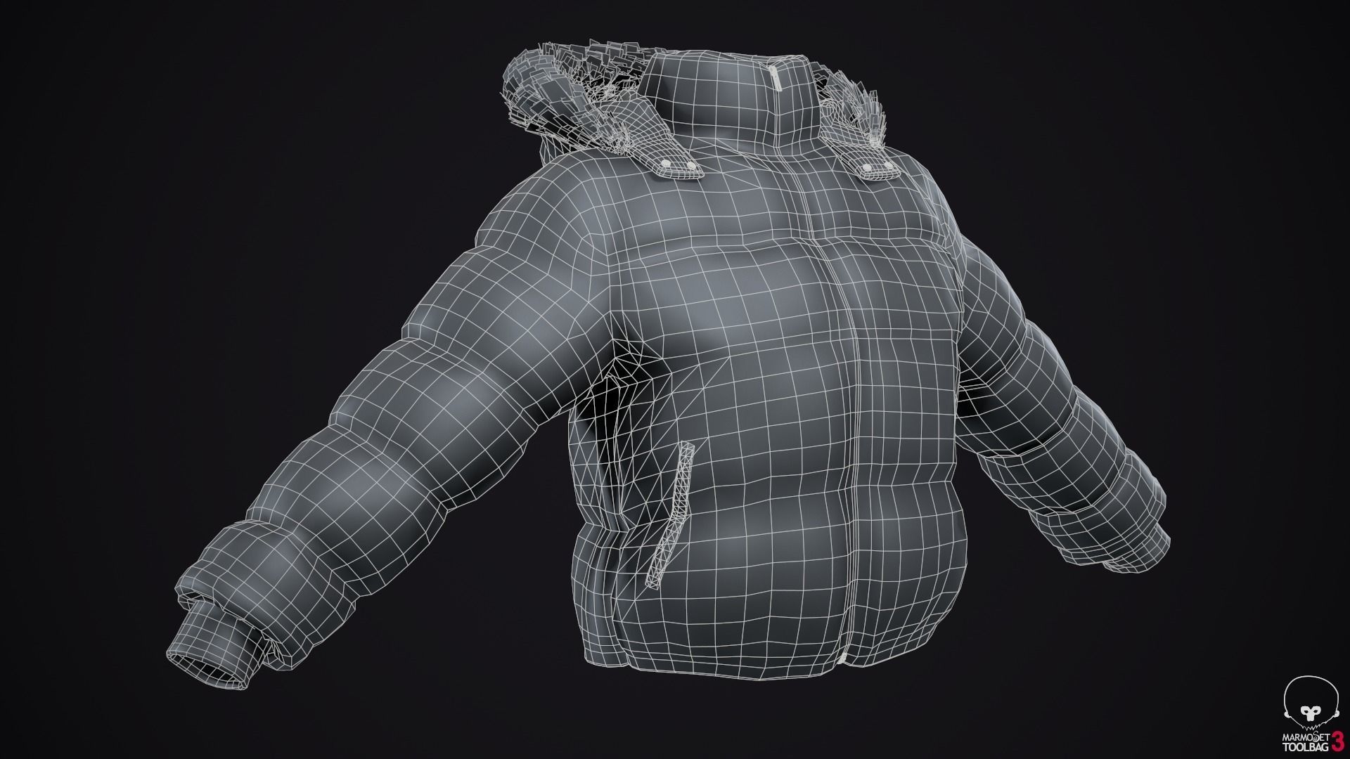 Winter jackets Low-poly 3D model_35