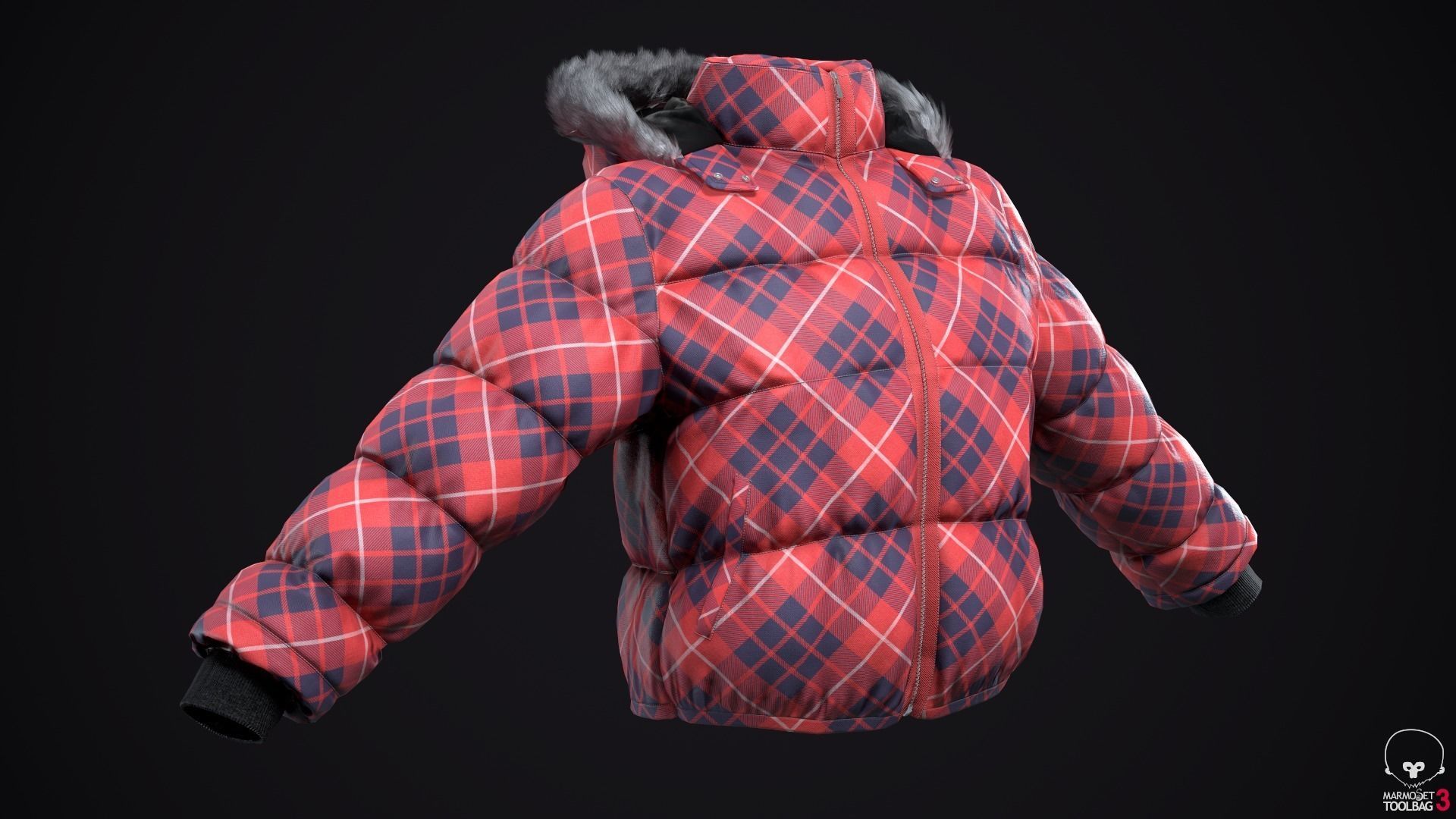 Winter jackets Low-poly 3D model_1