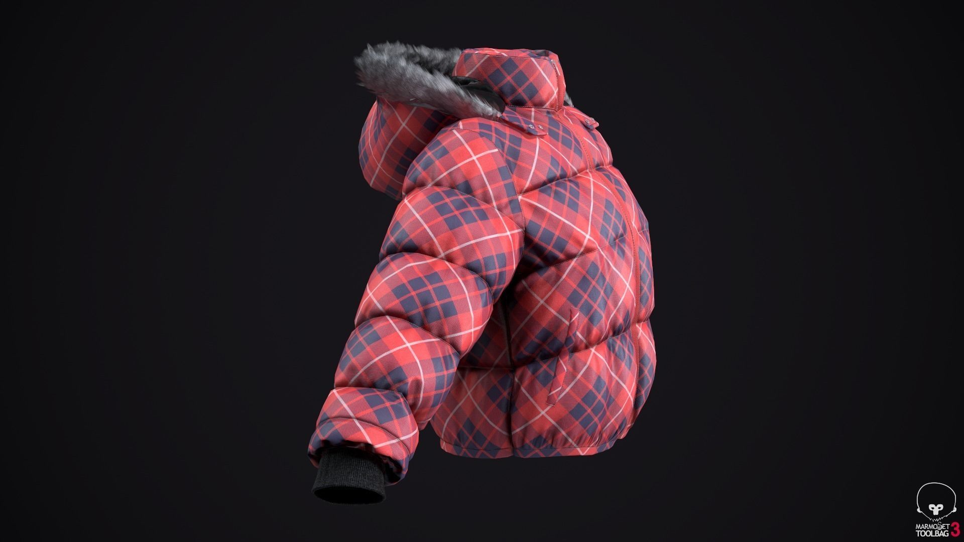 Winter jackets Low-poly 3D model_8