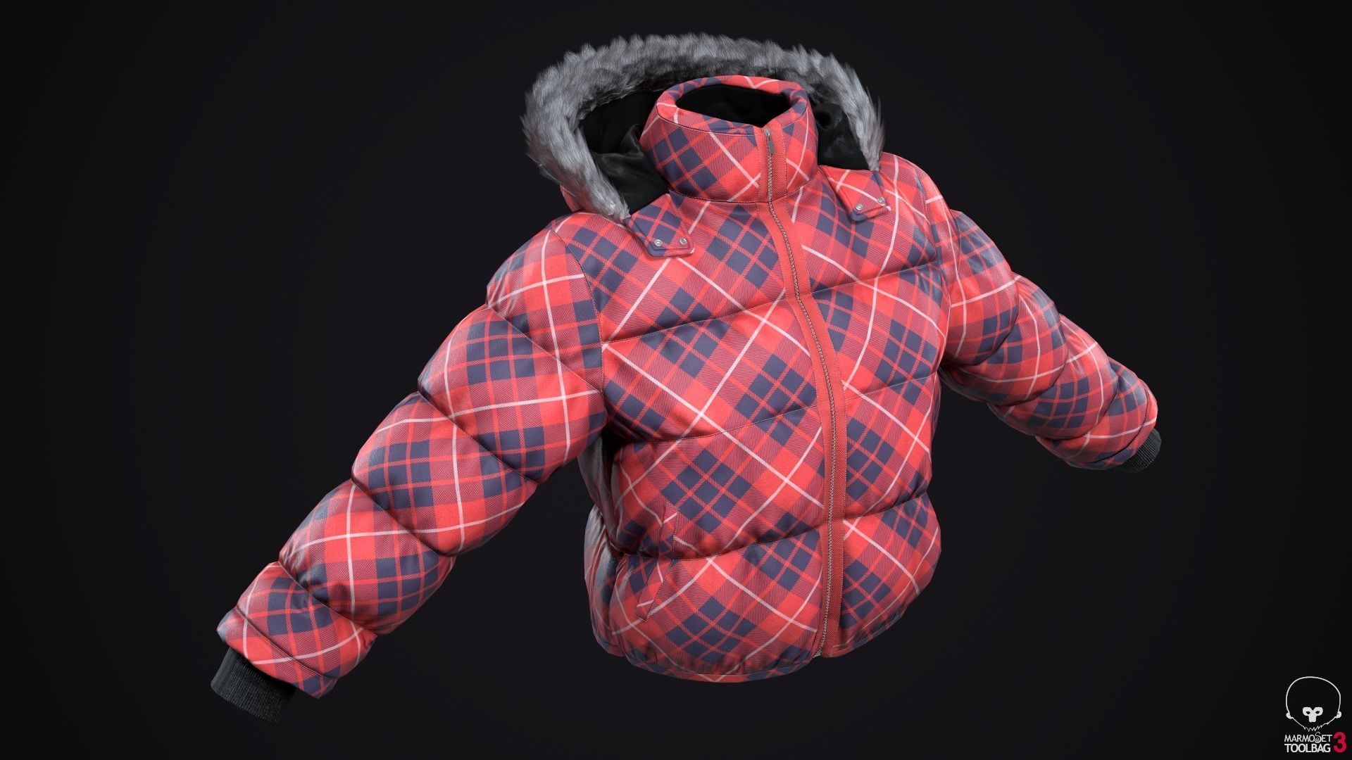Winter jackets Low-poly 3D model_9