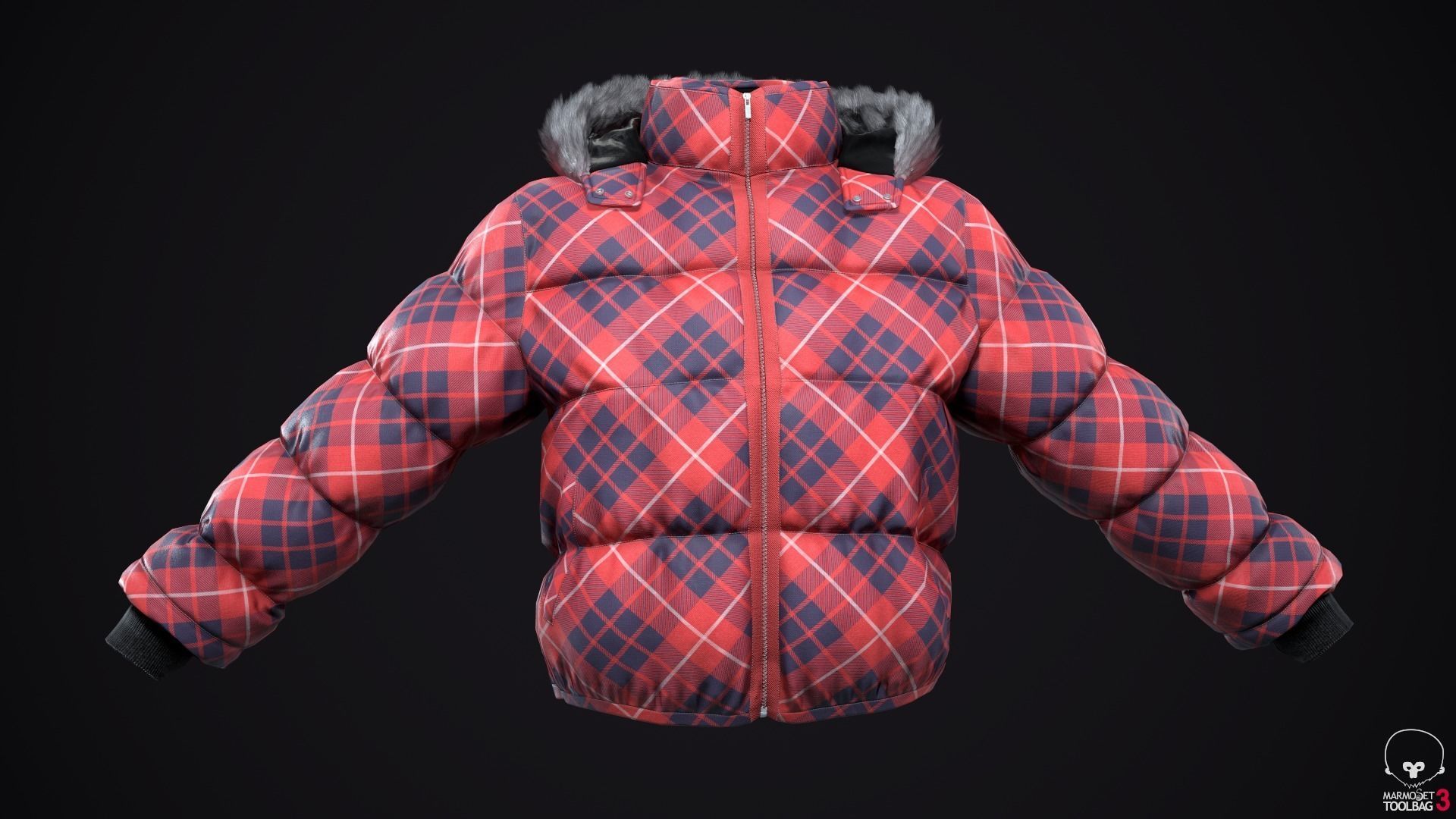 Winter jackets Low-poly 3D model_3