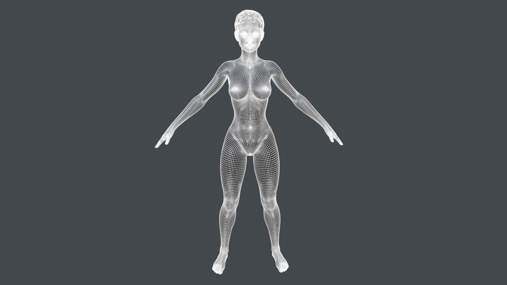 Female low poly model named Maya Low-poly 3D model_17