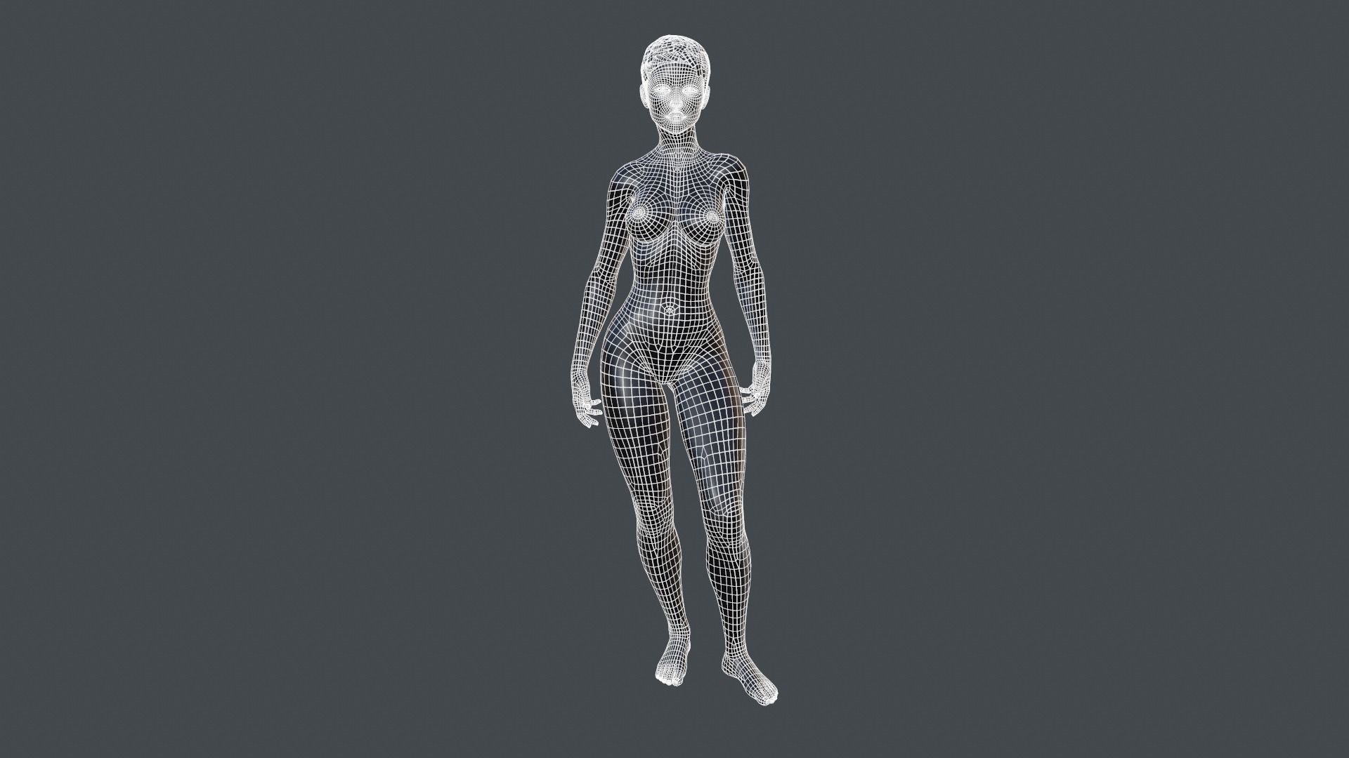 Female low poly model named Maya Low-poly 3D model_19