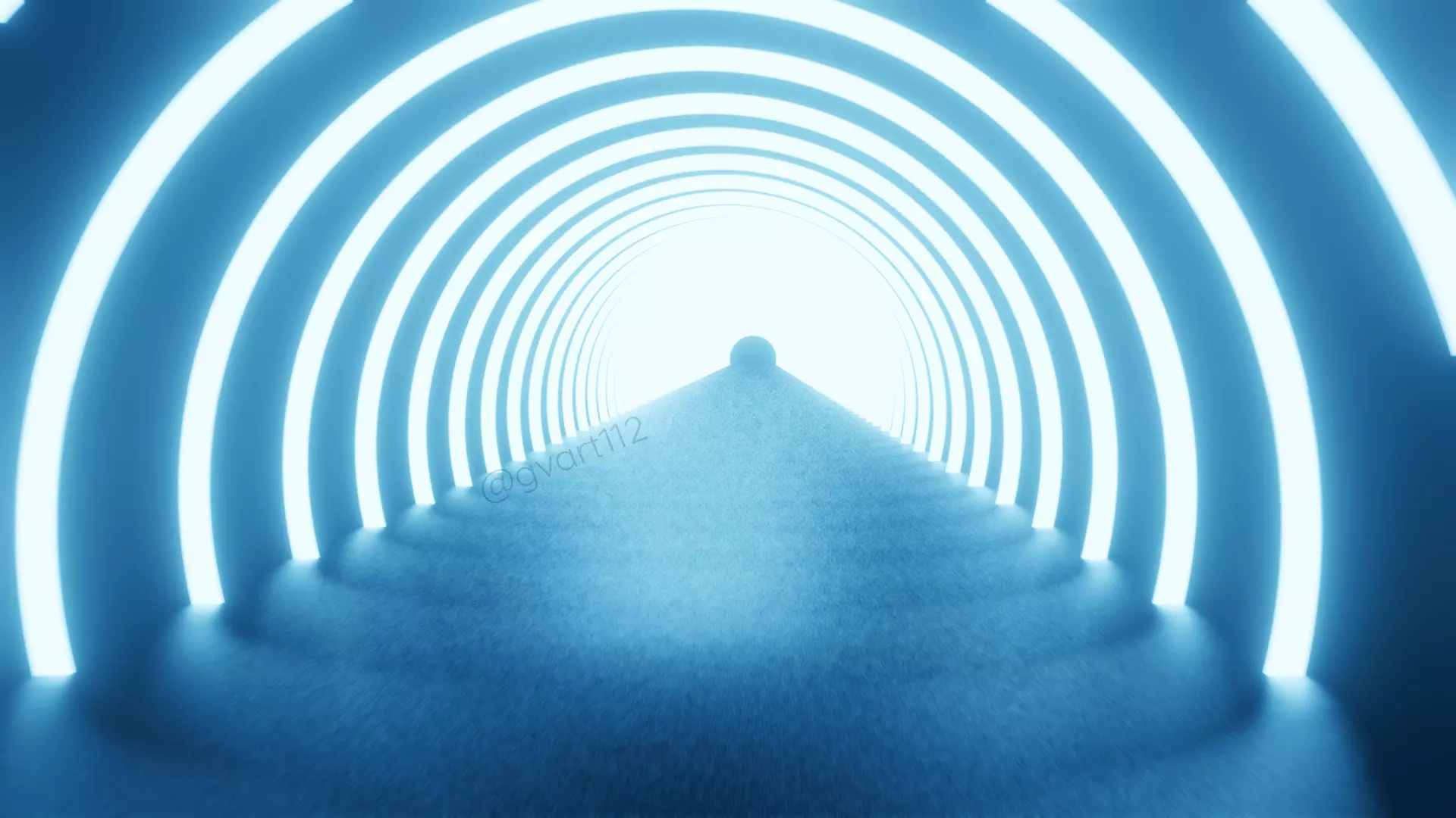 Neon tunnel model Low-poly 3D model_0