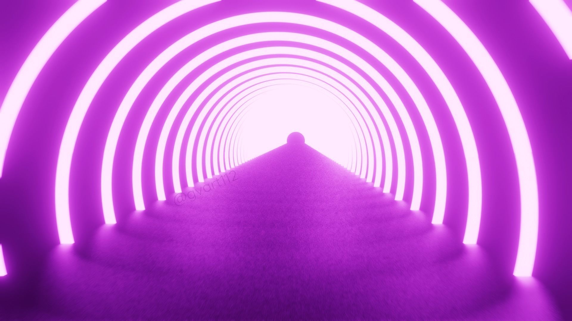 Neon tunnel model Low-poly 3D model_1