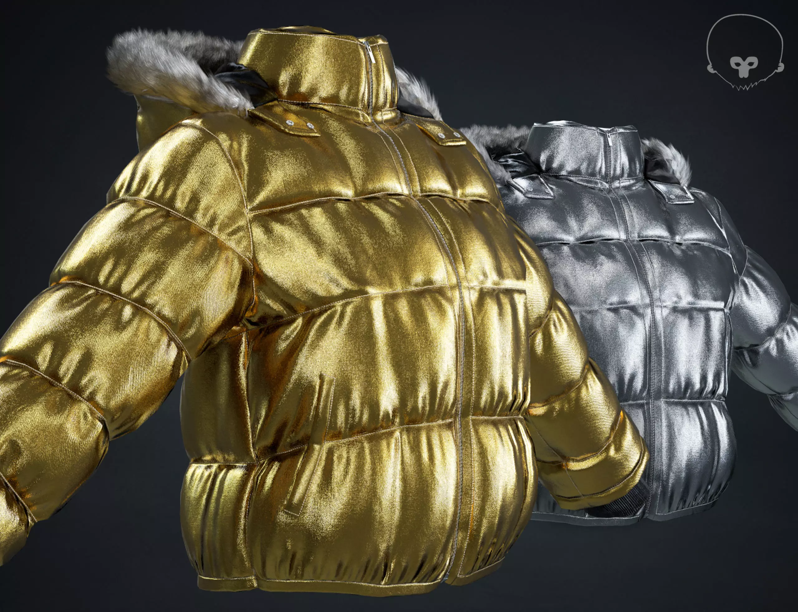 Gold and silver jackets Low-poly 3D model_0