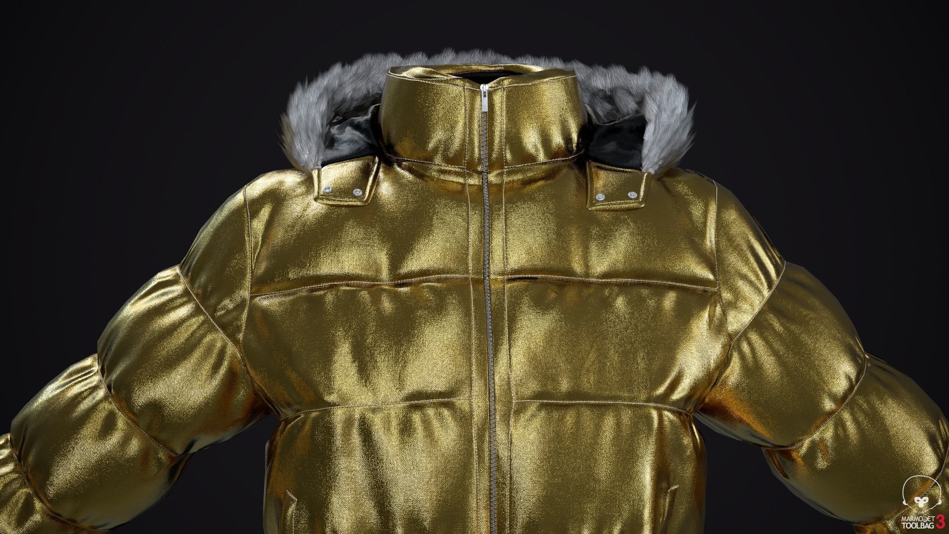 Gold and silver jackets Low-poly 3D model_10