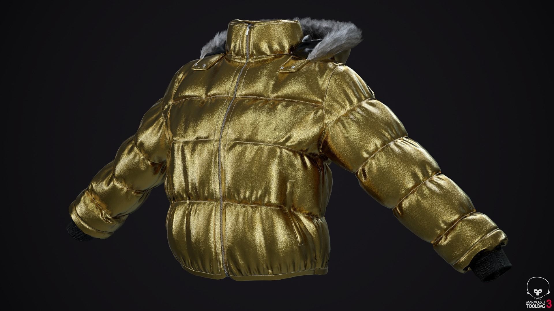 Gold and silver jackets Low-poly 3D model_4