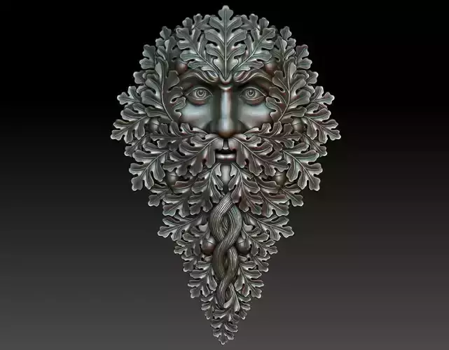 Greenman 5 ornate man with beard