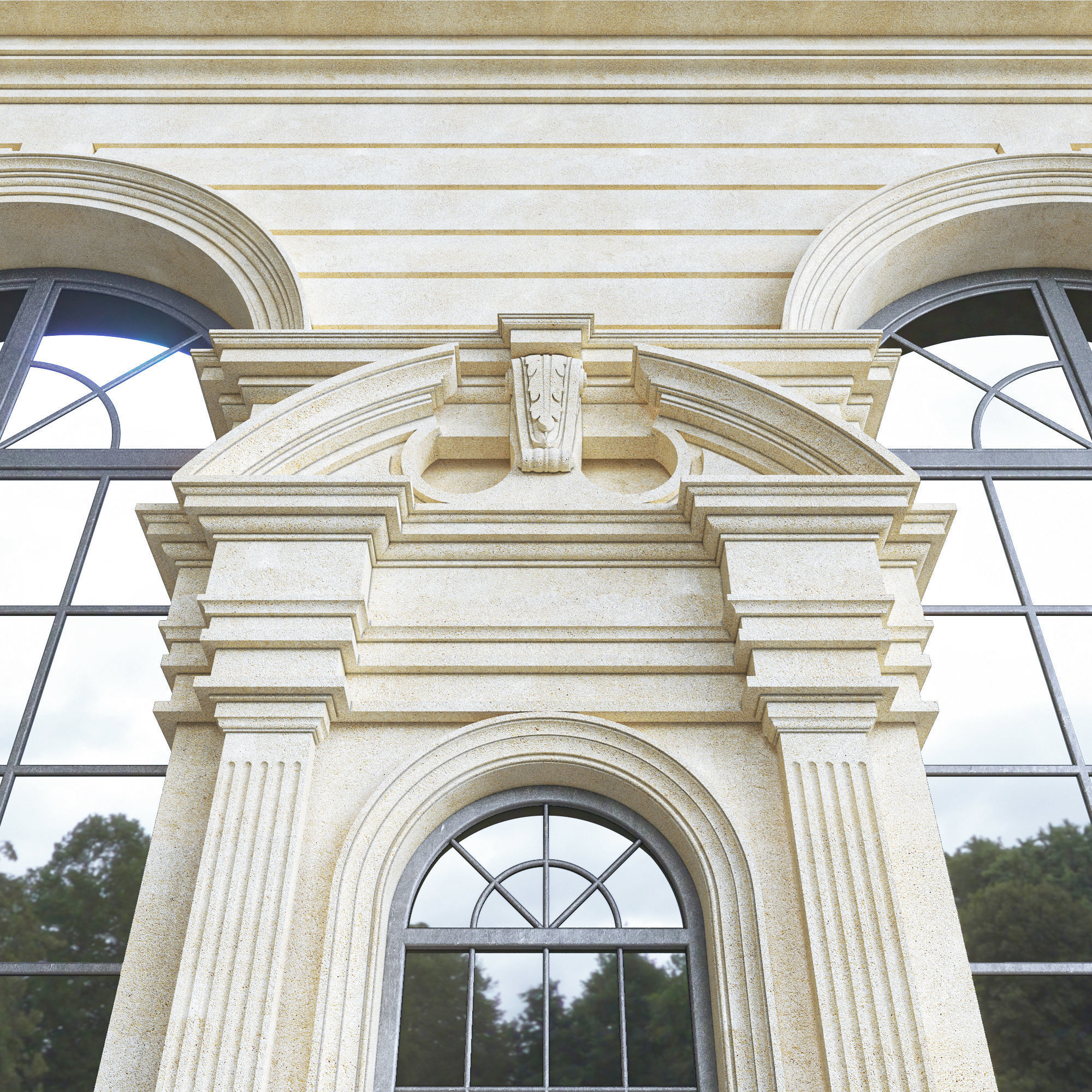 3D model Classic Facade Element VR / AR / low-poly | CGTrader