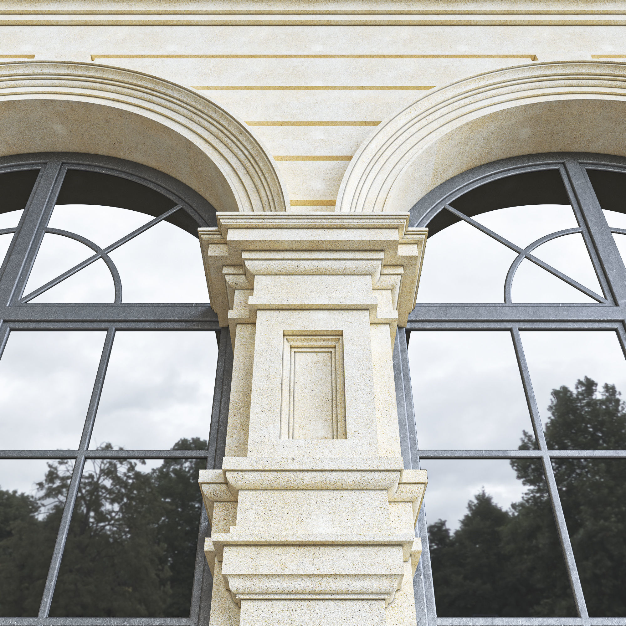3D model Classic Facade Element VR / AR / low-poly | CGTrader