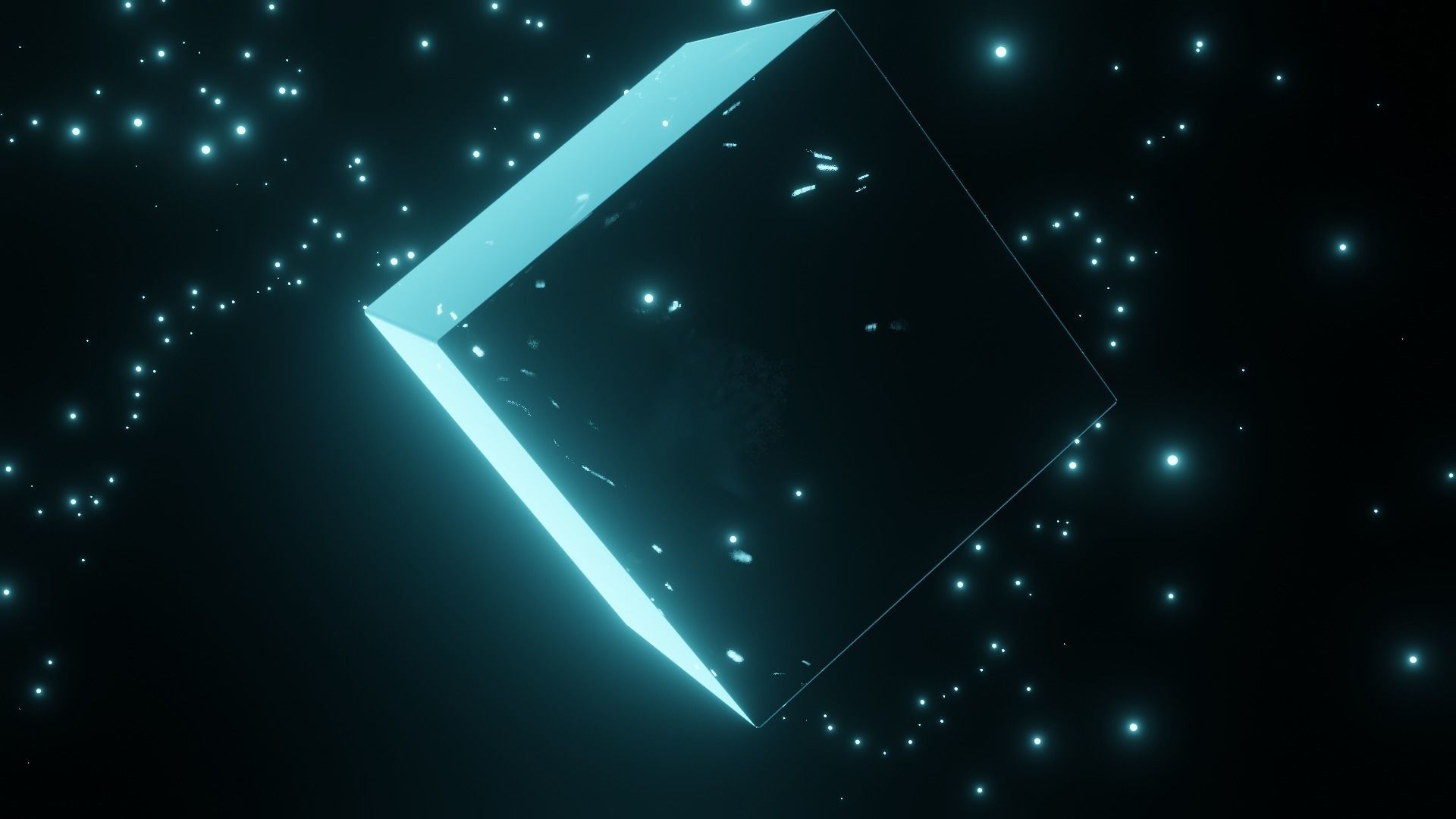 Shiny blue ice cube with animation 3D model_12