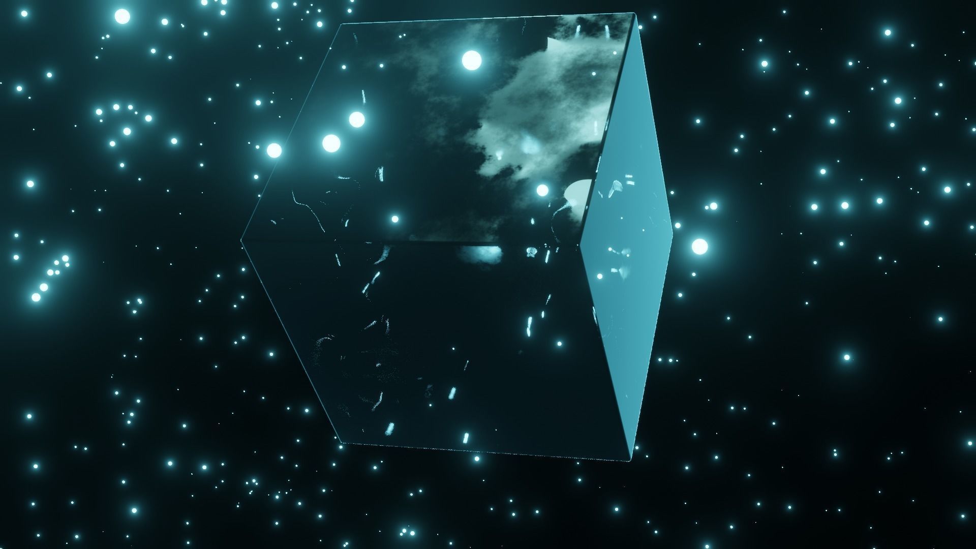 Shiny blue ice cube with animation 3D model_8