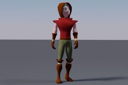 Anime Style Male Character Low-poly 3D model_4