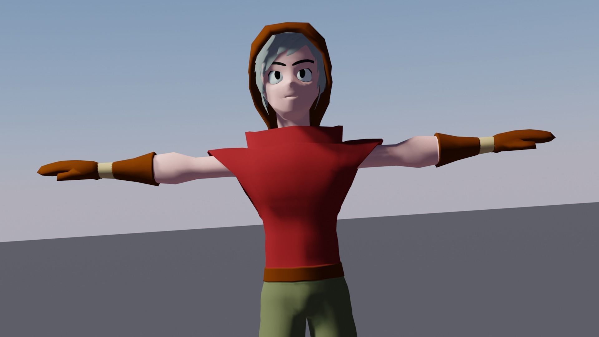 Anime Style Male Character Low-poly 3D model_9