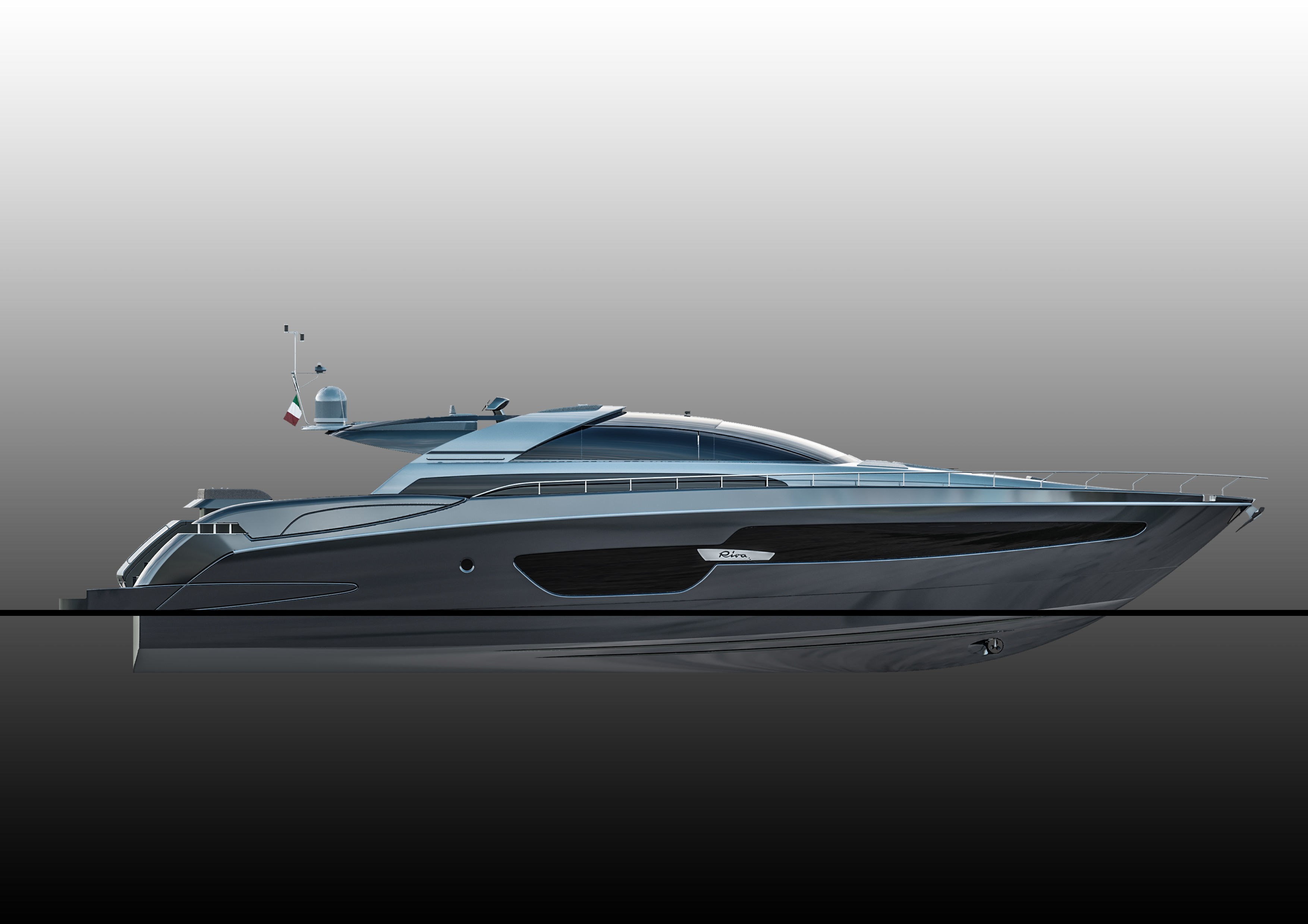 Riva 88 Domino Yacht - Render and 3D print 3D model_11