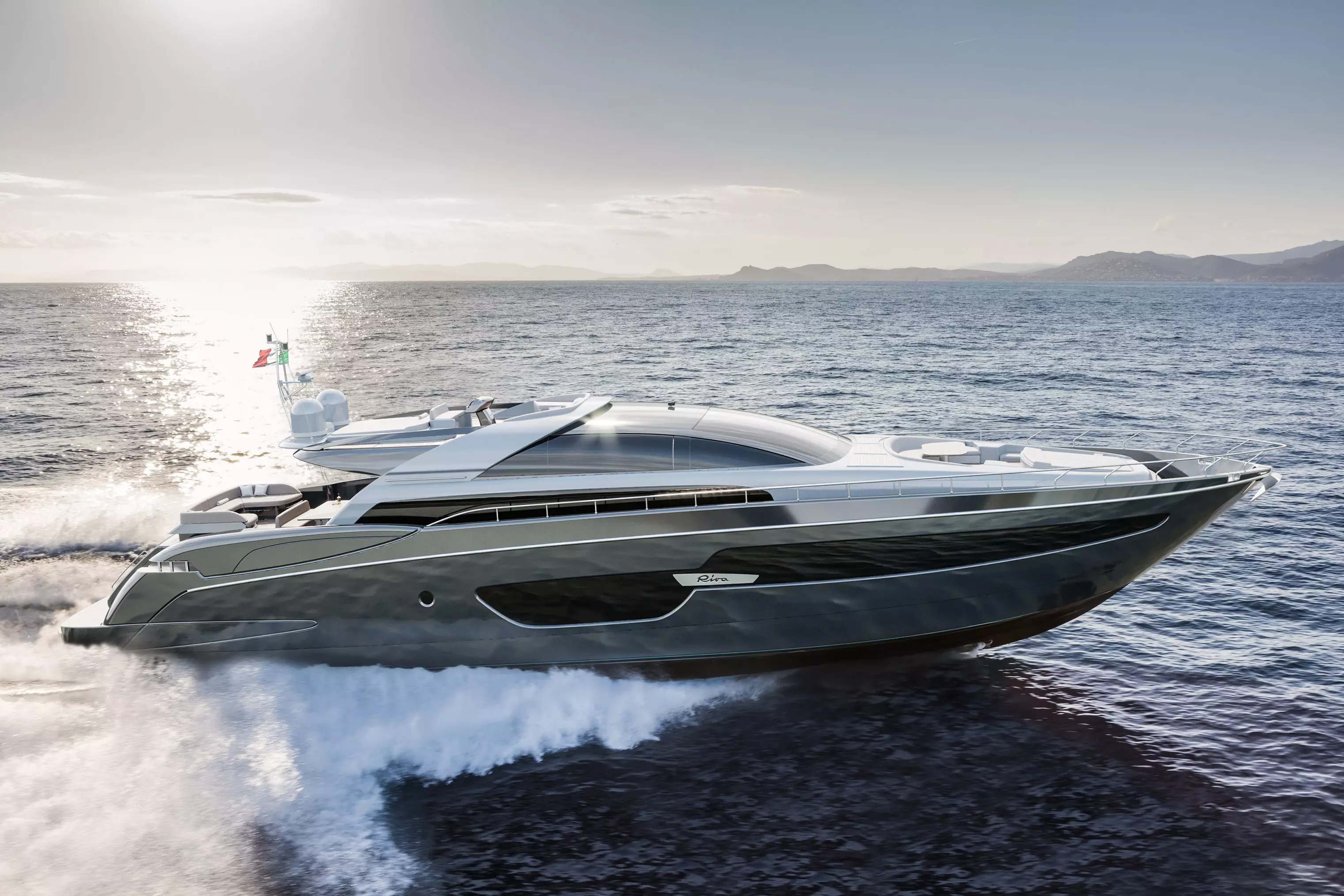 Riva 88 Domino Yacht - Render and 3D print 3D model_0