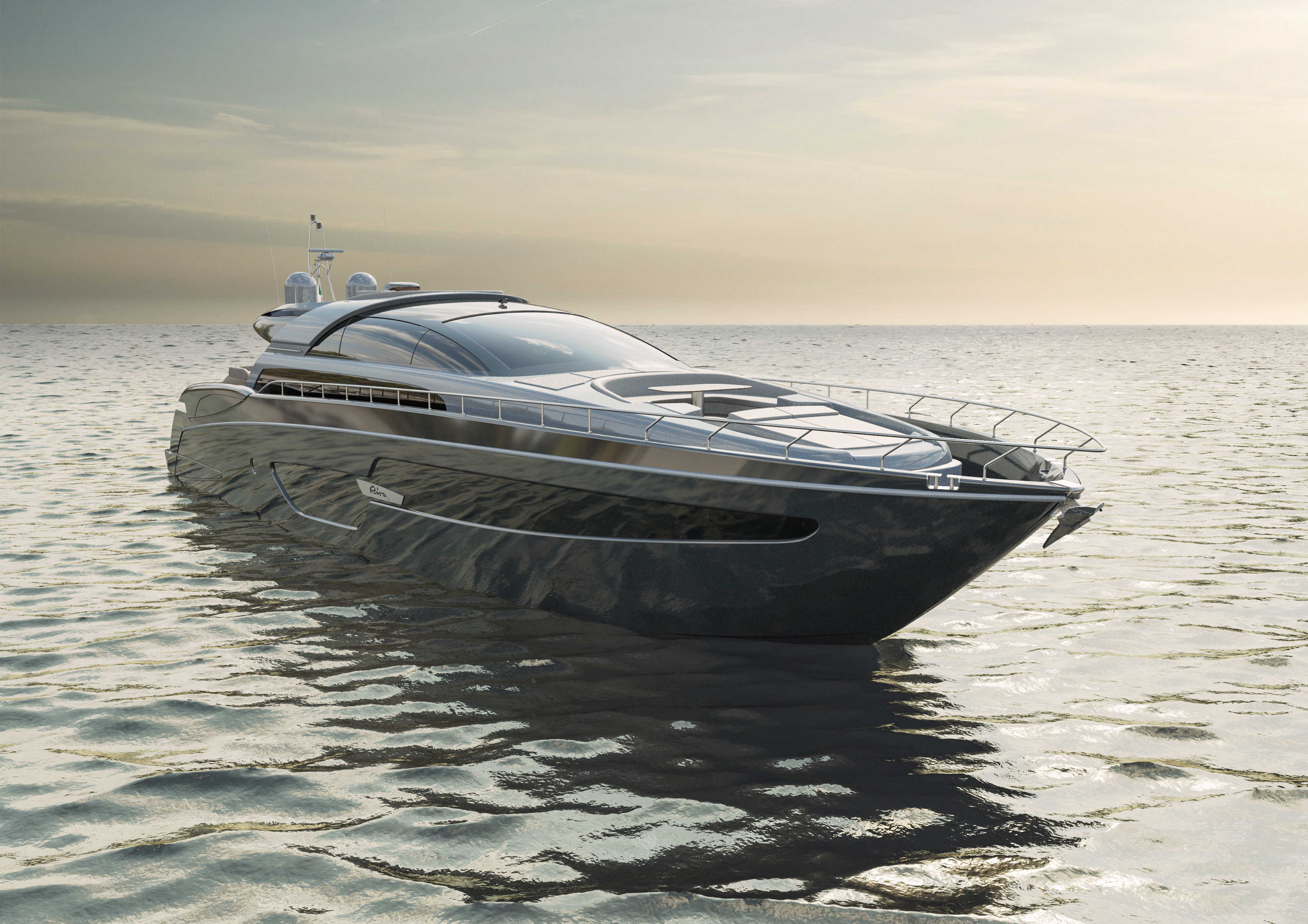 Riva 88 Domino Yacht - Render and 3D print 3D model_6