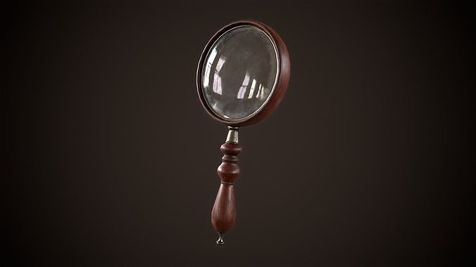 Vintage magnifier Low-poly 3D model