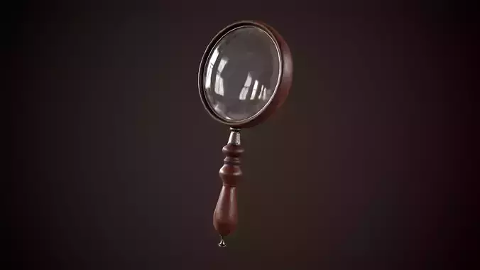 Vintage magnifier Low-poly 3D model