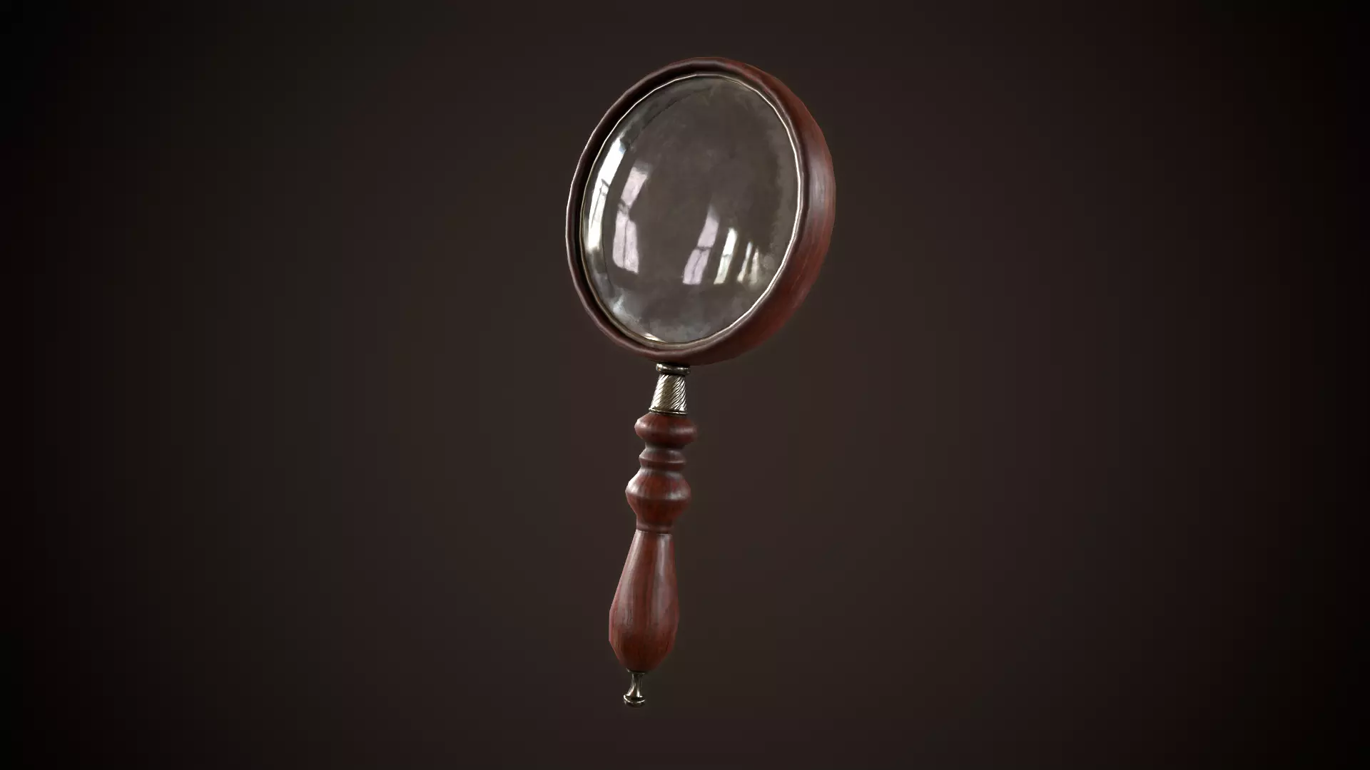 Vintage magnifier Low-poly 3D model_0