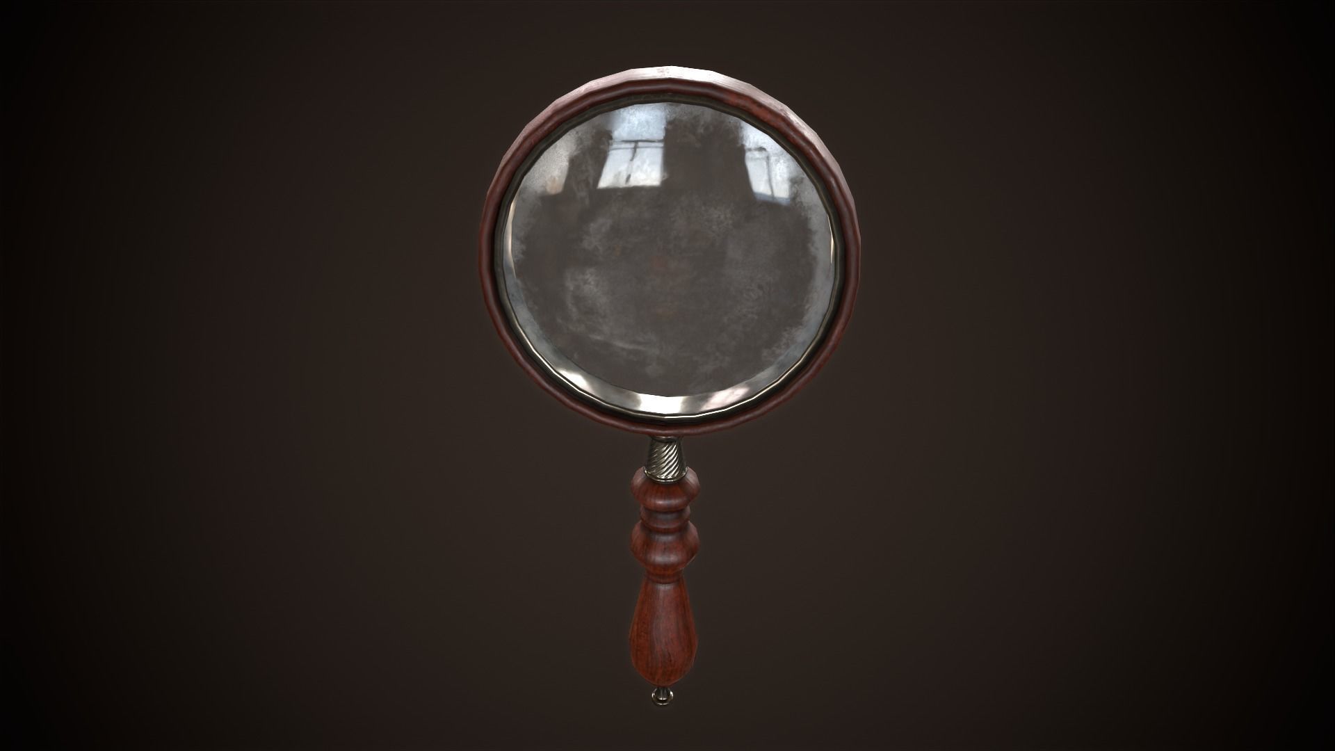 Vintage magnifier Low-poly 3D model_3