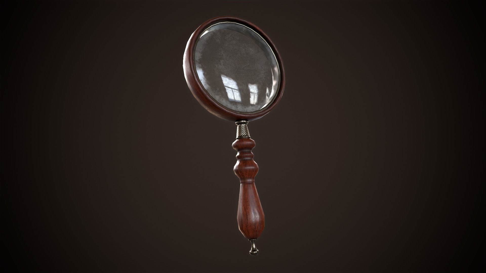 Vintage magnifier Low-poly 3D model_2
