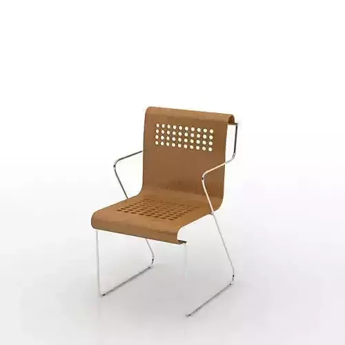 Modern Curved Wooden Metal Chair