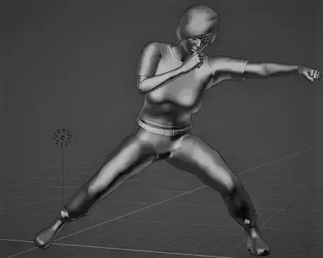 Boxing-girl woman in martial arts pose