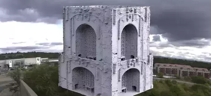 Baroque Gatehouse Detailed larger 3D