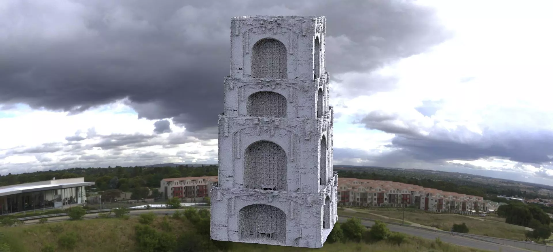 Arena tower Gatehouse Detailed 3D 3D model_0