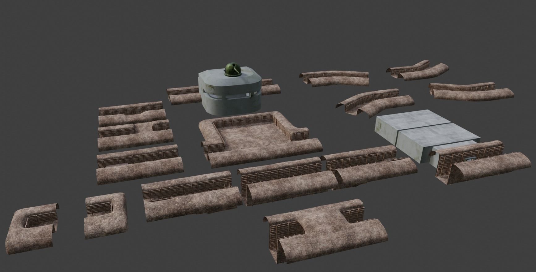 ww2 trench and bunker pack 3D model_3