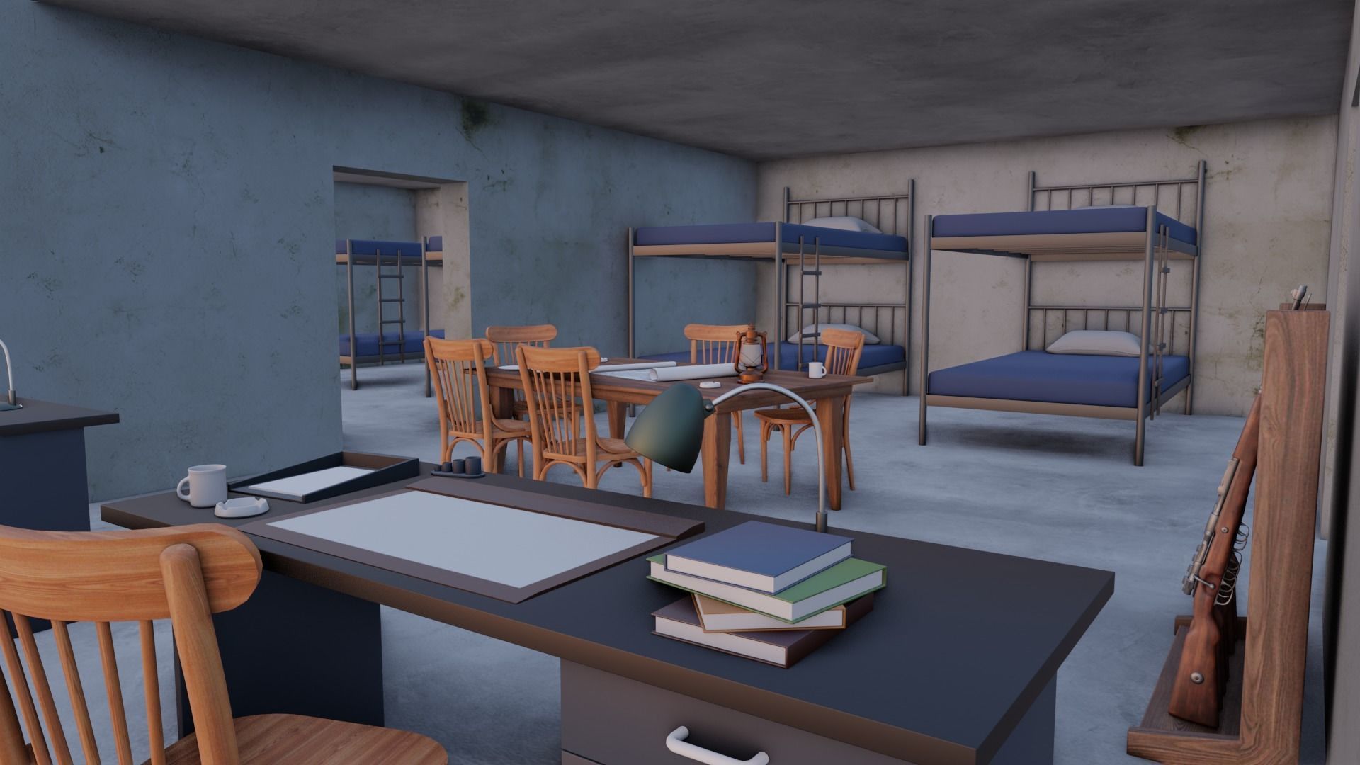 ww2 trench and bunker pack 3D model_9