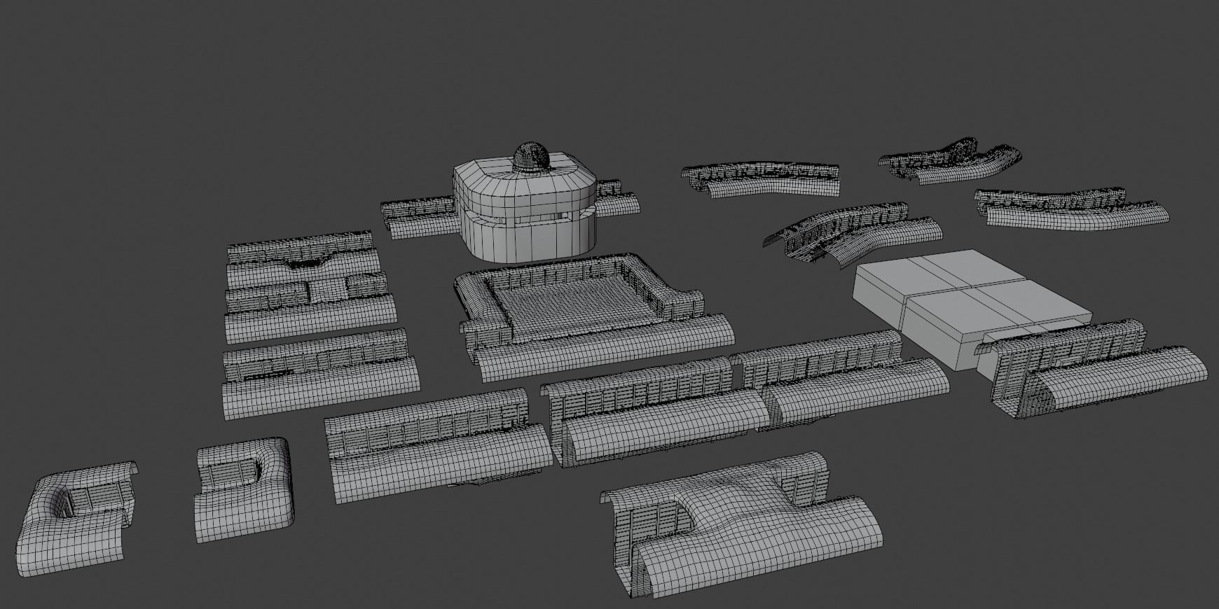 ww2 trench and bunker pack 3D model_8