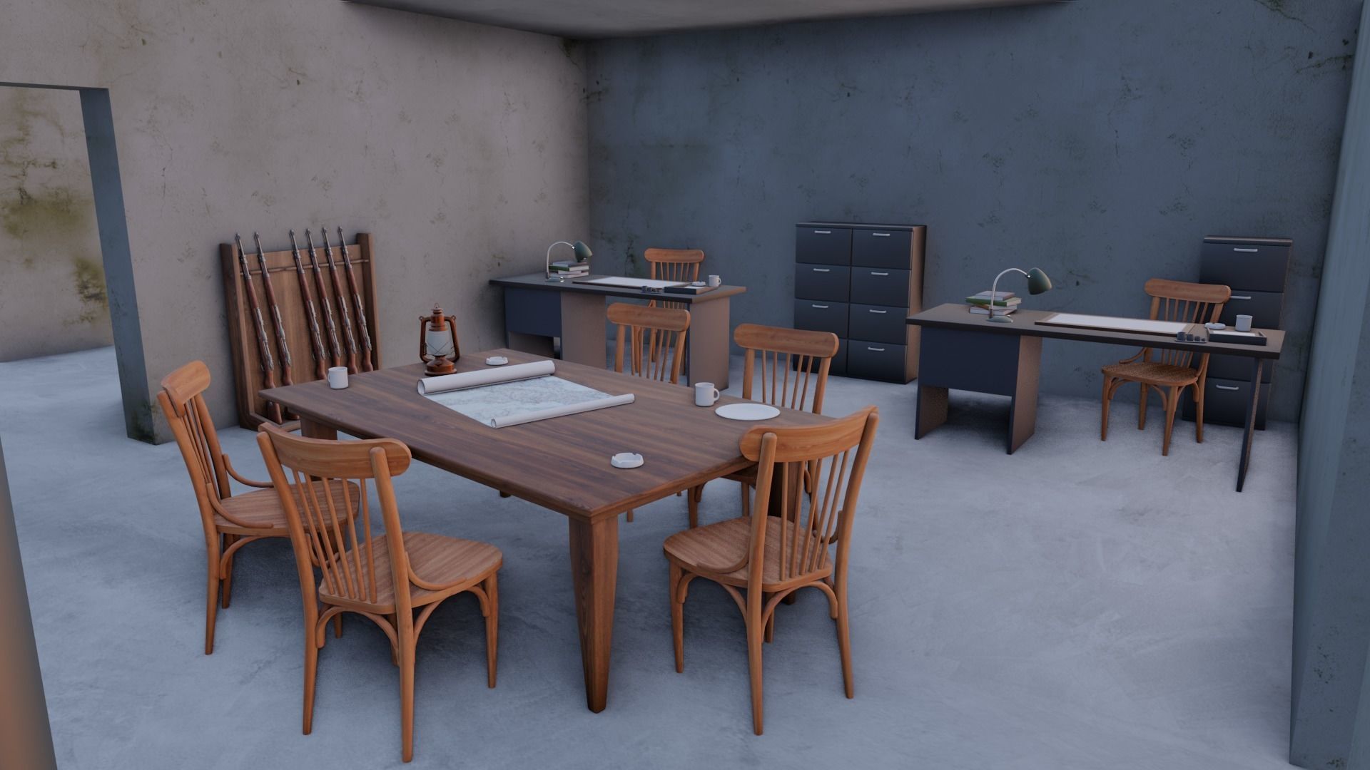 ww2 trench and bunker pack 3D model_29