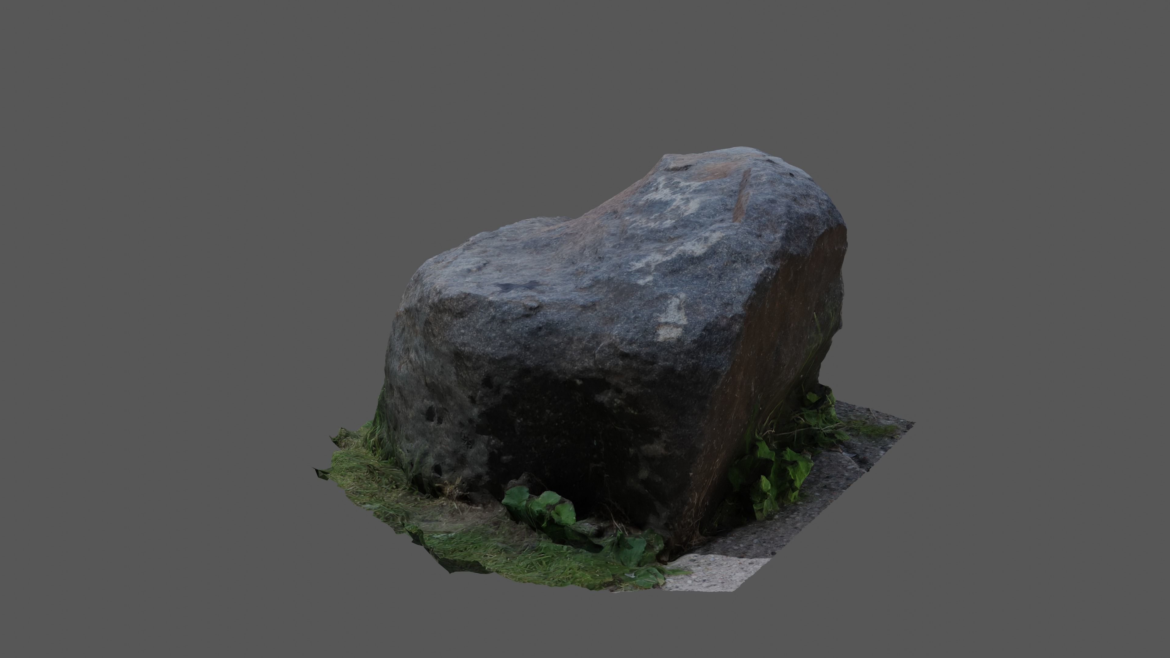 Rock in grass Free 3D model_1