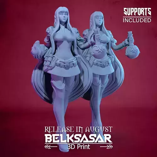 Alchemist Vampiress Normal and Topless 3D print model