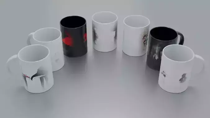 custom cups 2 Low-poly 3D model