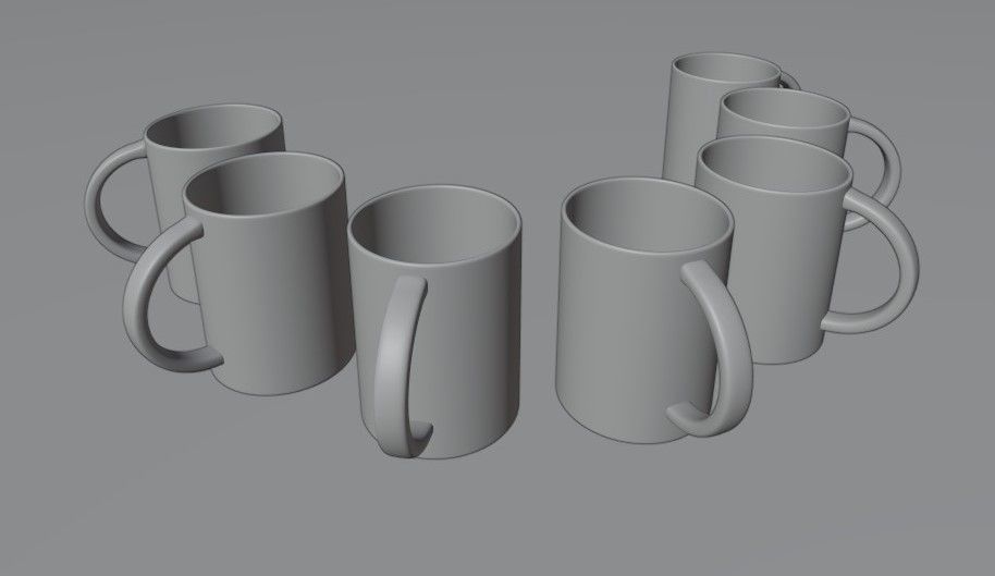 custom cups 2 Low-poly 3D model 3D model_4