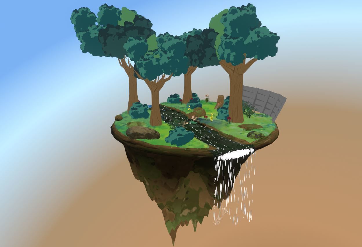 Floating Island 3D model_1