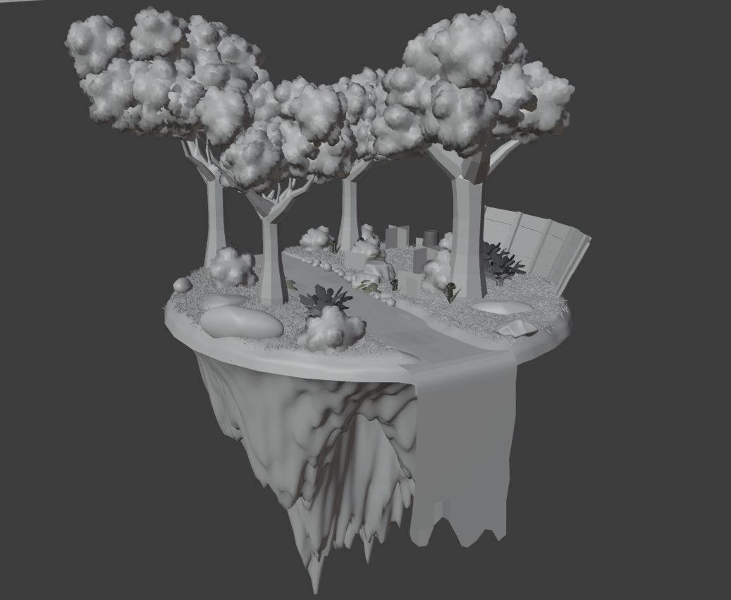 Floating Island 3D model_2