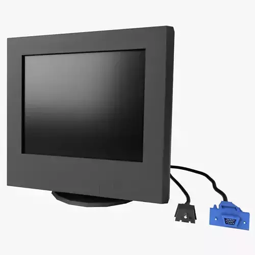 Low Poly CRT Monitor - Black